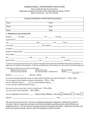 Iowa Gubernatorial Appointments Application