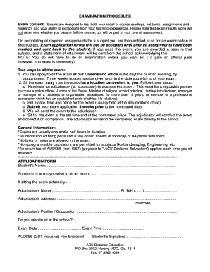 Exam Application Form
