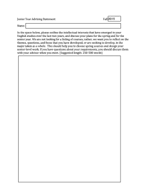Junior Year Advising Statement
