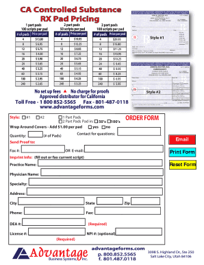 California Security Prescription Form
