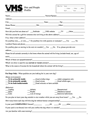 Pet Adoption Application Form