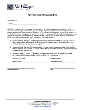 Renter's Insurance Addendum