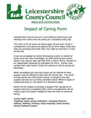 Impact of Caring Form