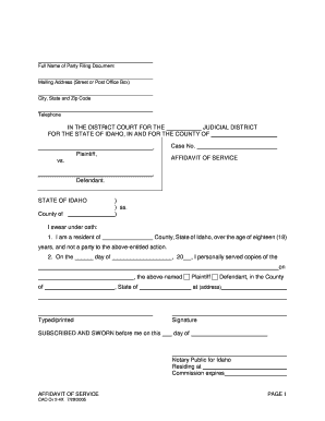 Affidavit of Service