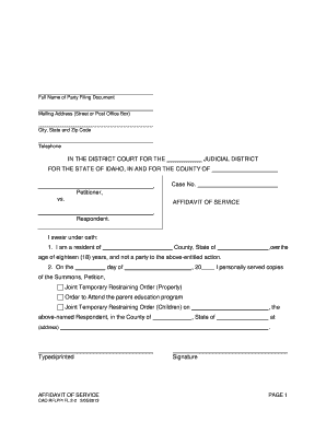 Affidavit of Service