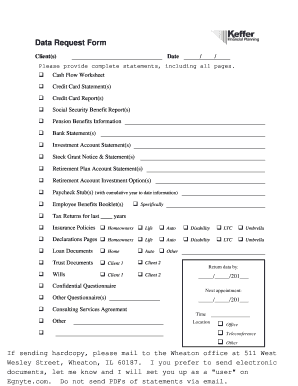 Financial Data Request Form