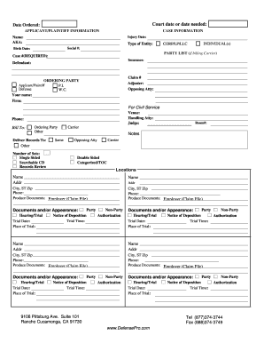 Legal Records Request Form