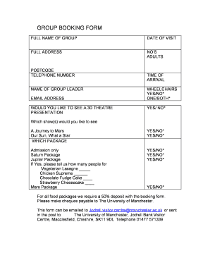 Group Booking Form
