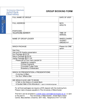 Group Booking Form