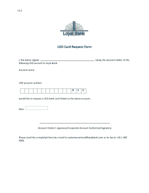 USD Card Request Form