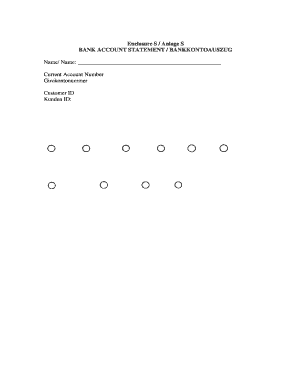 Bank Account Statement Request Form