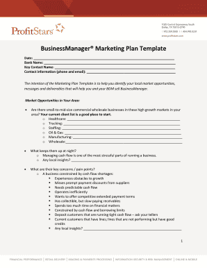 Simple marketing plan template word - BusinessManager Marketing Plan Template - profitstarscom