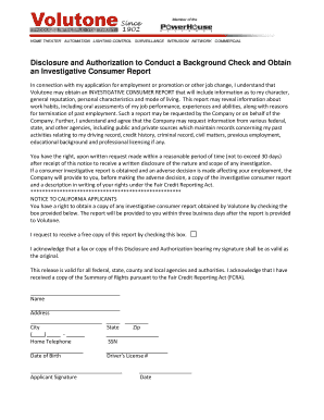 Background Check Authorization Form