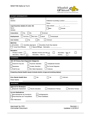 WSSF708 Referral Form