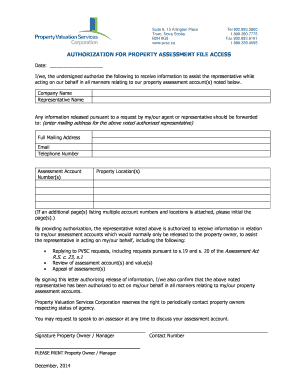 Authorization for Property Assessment File Access