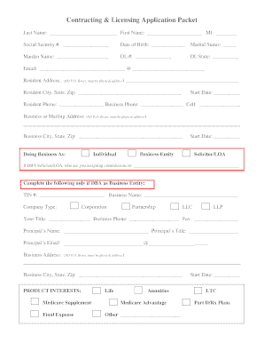 Agent Licensing Application Form