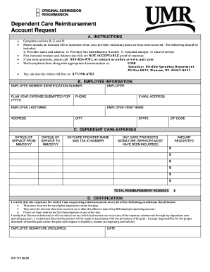 Dependent Care Reimbursement Request Form