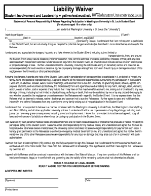 Student Event Liability Waiver
