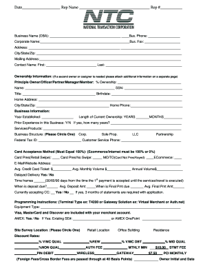 Merchant Application Form