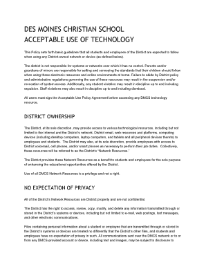 DES MOINES CHRISTIAN SCHOOL ACCEPTABLE USE OF TECHNOLOGY - dmcs