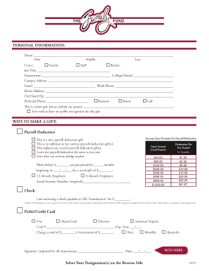 University of South Carolina Family Fund Donation Form