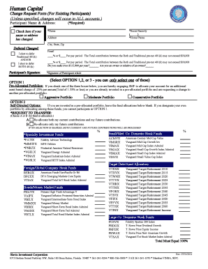 Human Capital 401(k) Change Request Form