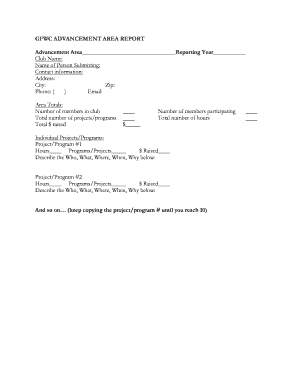 GFWC Club Activity Report