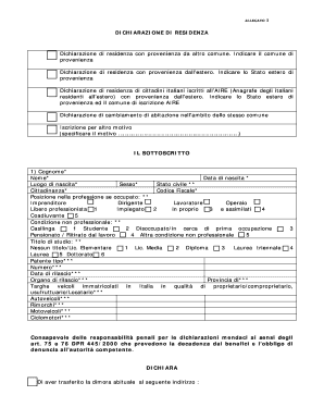 Dichiarazione di Residenza