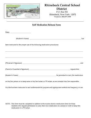 Self Medication Release Form