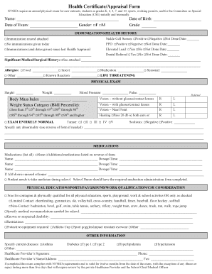 New York Health Certificate Form