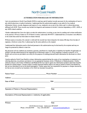 Authorization for Release of Medical Information