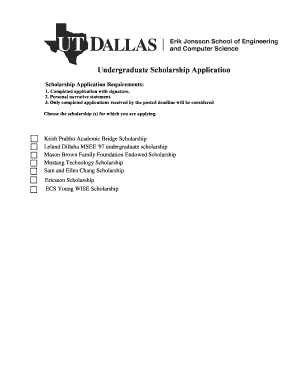 Undergraduate Scholarship Application