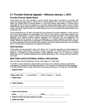 New York State External Appeal Application
