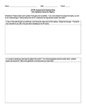 APUSH Supplemental Reading Notes