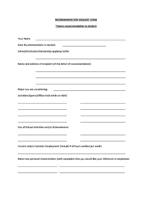 Recommendation Request Form