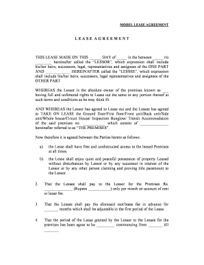 Model Lease Agreement