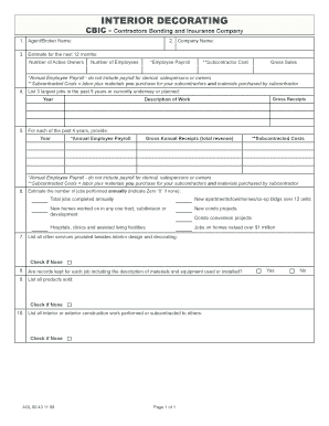 Interior Decorating Contractor Application