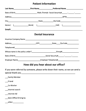 Patient Information Form