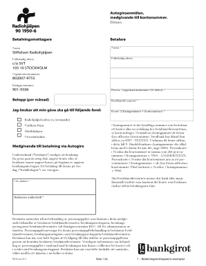 Autogiro Payment Authorization Form