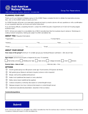 Group Tour Reservation Form
