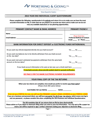 2015 Individual Client Engagement Letter