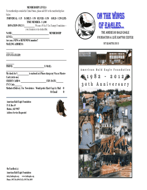American Bald Eagle Foundation Membership Application