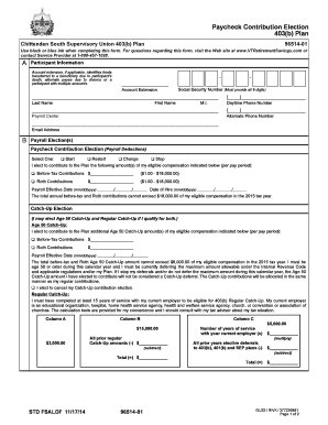 403(b) Plan Paycheck Contribution Election