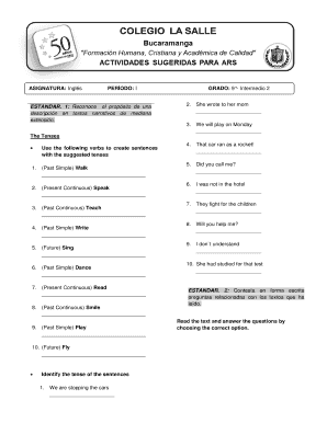 Hoja de trabajo de inglés