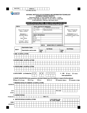 Exam Application Form - Basic Computer Course (BCC)