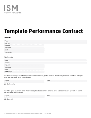 Artist performance contract pdf - Template Performance Contract - bismbborgb