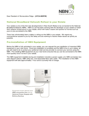 NBN Equipment Pre-Installation Request Form