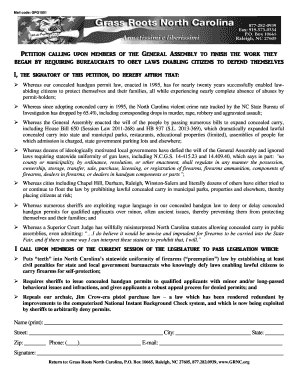 Petition for Gun Law Enforcement