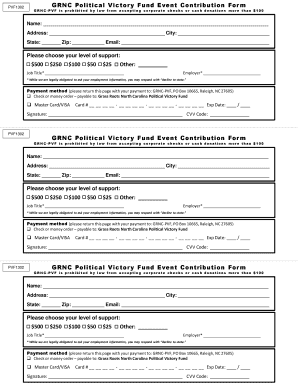 GRNC Political Victory Fund Event Contribution Form
