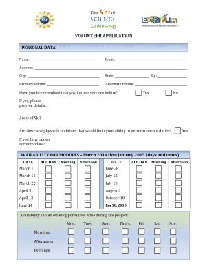 Volunteer Application Form
